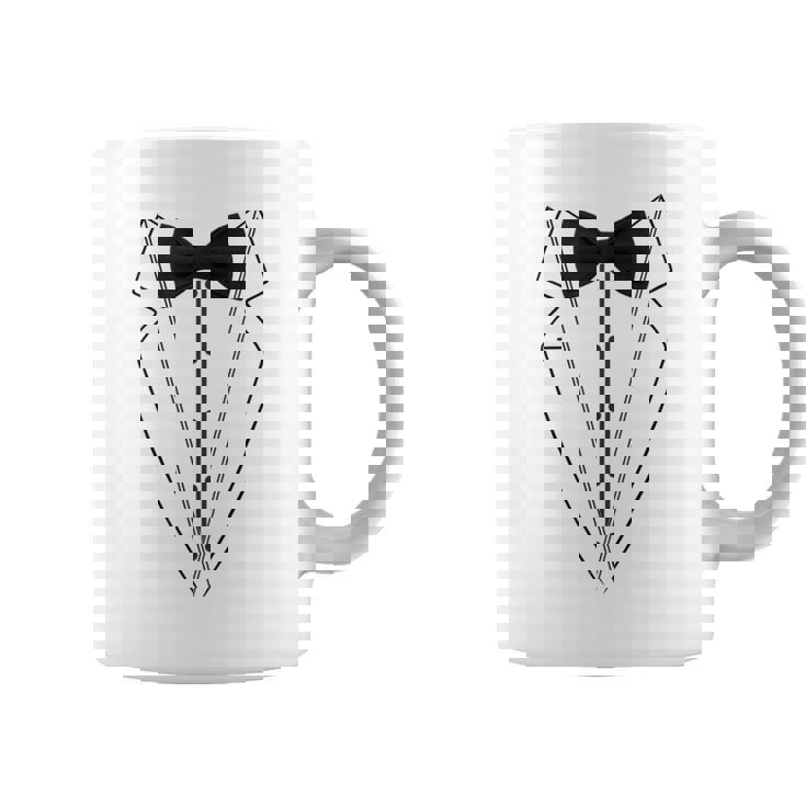 蝶ネクタイ付きホワイトtシャツ タキシード 面白いシャツ コーヒーマグ