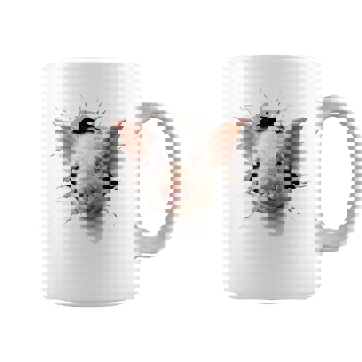 豚 アニマル柄 グラフィック 図面 イラスト 顔 豚 コーヒーマグ