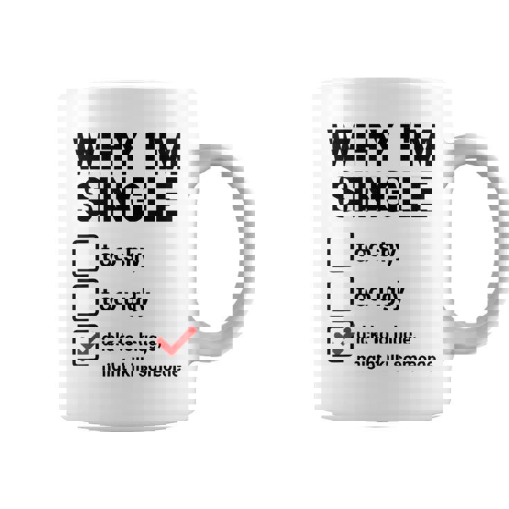 面白い皮肉な大人のユーモアの独身パーティーなぜ私は独身なのか コーヒーマグ