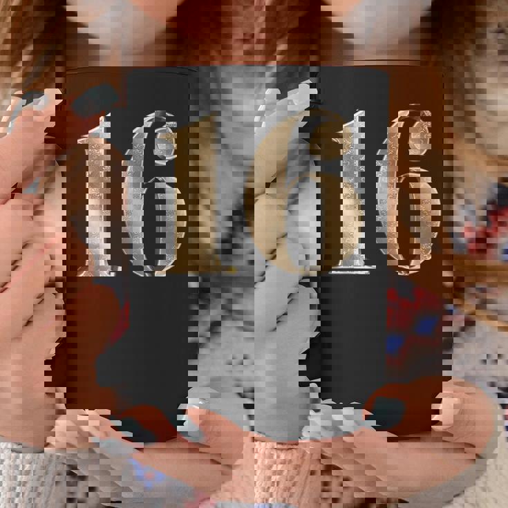 16 16 誕生日 お気に入り 数字 フルール・ド・リス デザイン コーヒーマグ 面白い贈り物