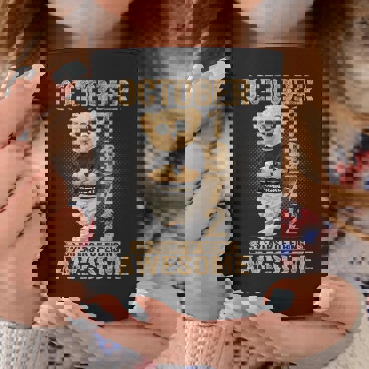 1972年10月53歳の誕生日男性と女性のための素晴らしいテディベア コーヒーマグ 面白い贈り物