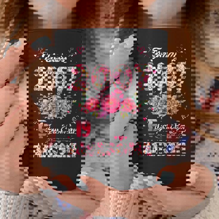 19歳 2007年2月 花柄 19歳 誕生日 男性 女性 コーヒーマグ 面白い贈り物