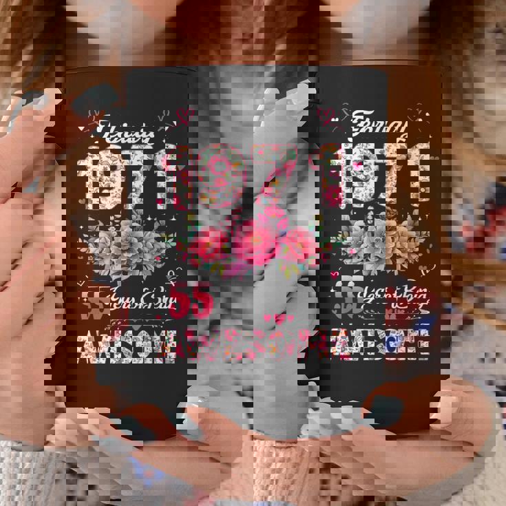 55歳 1971年2月 花柄 55歳 誕生日 男性 女性 コーヒーマグ 面白い贈り物