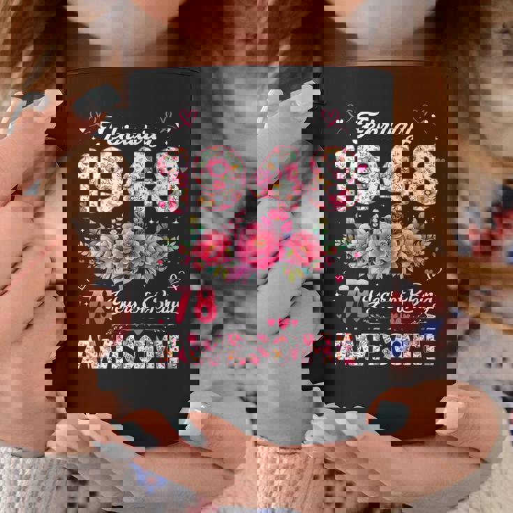 78歳 1948年2月 花柄 78歳 誕生日 男性 女性 コーヒーマグ 面白い贈り物