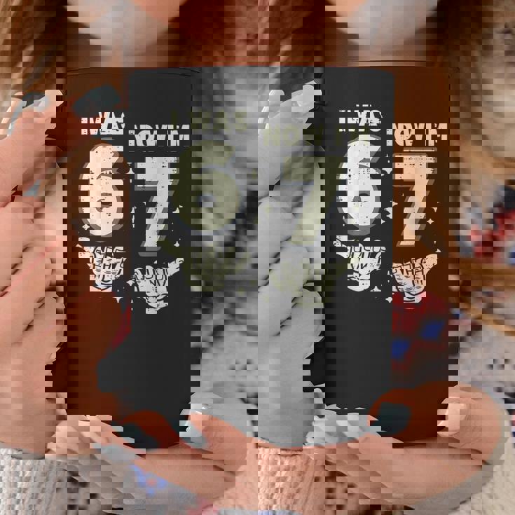 7歳の誕生日 I Was 6 Now Im 7歳 シックスセブン ミーム キッズ コーヒーマグ 面白い贈り物