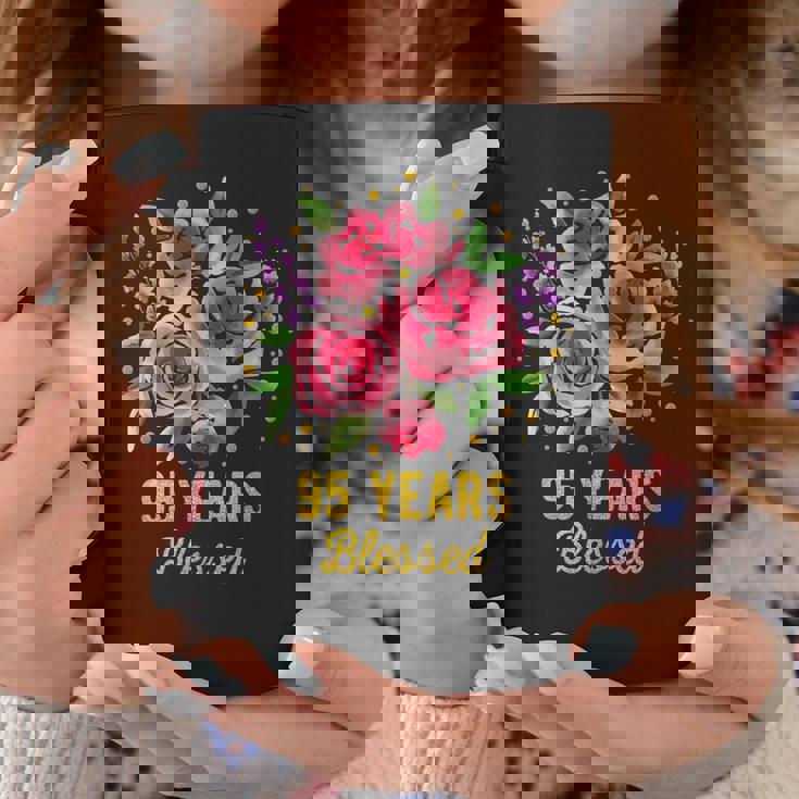 95歳 祝福されたかわいいバラの花 95歳 95歳の誕生日 コーヒーマグ 面白い贈り物