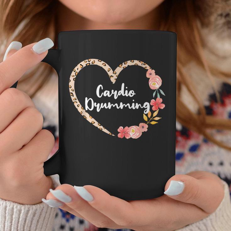 Cardio Drumming Fitness Gym Leopard Floral Heart For Women Coffee Mug Unique Gifts