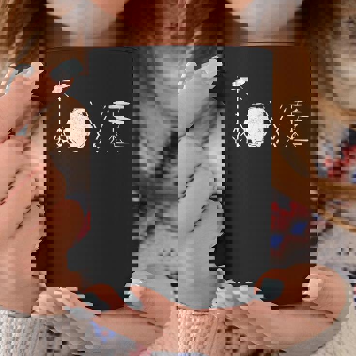 Drummer Love グラフィックドラムセット ドラミングミュージシャン ロックバンド コーヒーマグ 面白い贈り物