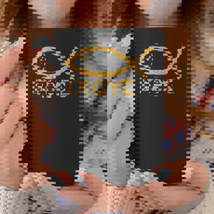 Ichthys イエス・キリスト 神の息子 救世主 古代魚のシンボル コーヒーマグ 面白い贈り物