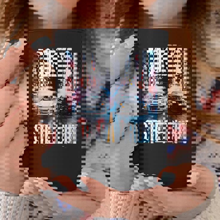 Jdm日本人ドリフトレースカー2台 東京ストリートドリフト夜 コーヒーマグ 面白い贈り物