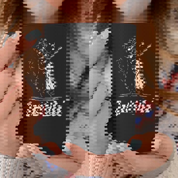 Just Cellin チェロ奏者 猫の音楽家 チェロを演奏 チェロ奏者 コーヒーマグ 面白い贈り物