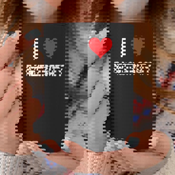 I Love Electricity ハート 電気技師ユーティリティ電気 コーヒーマグ 面白い贈り物