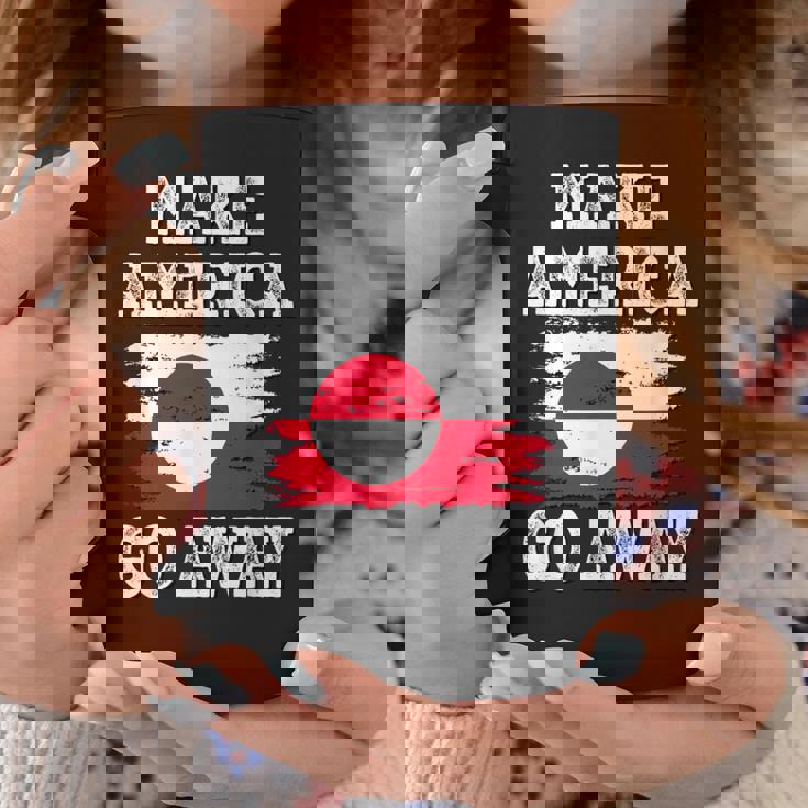 Make America Go Away グリーンランド国旗 アンティーク調 コーヒーマグ 面白い贈り物