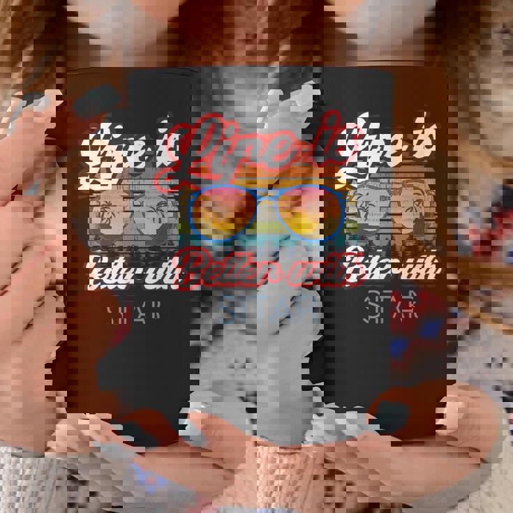 Sitar Players Saying 'Life Is Better With Sitar' Coffee Mug Unique Gifts