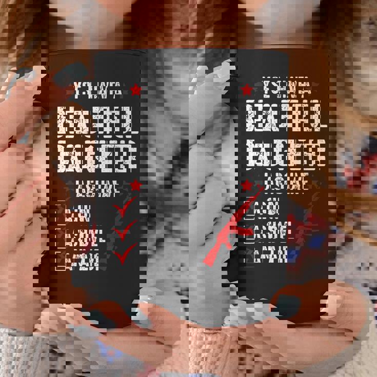 メンズ Yes I Have A Beautiful Daughters I Also Havearcastic コーヒーマグ 面白い贈り物