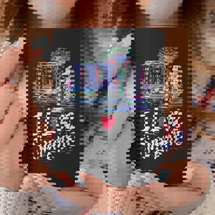 「I Loveingapore Citykyline」とマーライオンのデザイン。 コーヒーマグ 面白い贈り物
