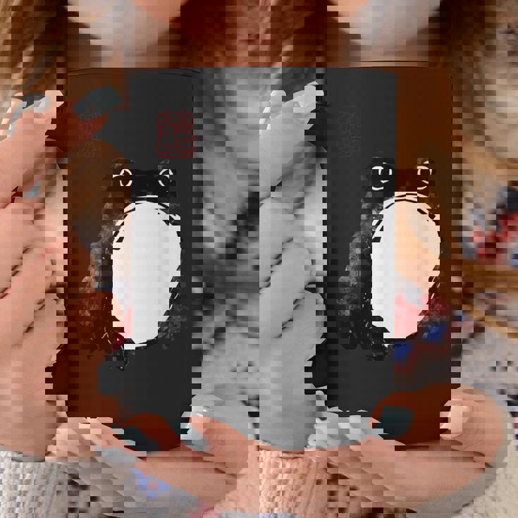 【かゑるまにあ】不機嫌な蛙 日本の侍カエル 浮世絵 かえる 日本禅美術 伝統芸術 松本奉時 ヴィンテージ タトゥーアート コーヒーマグ 面白い贈り物