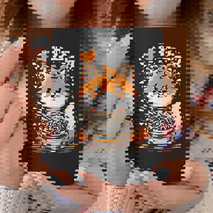 うどんが大好き カワイイきつねとうどん麺 コーヒーマグ 面白い贈り物