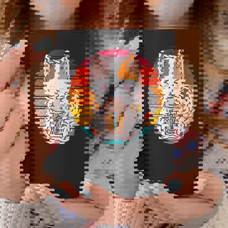 かわいい猫 ボバ ティーバブル アニメ 日本猫 女の子 ティーン コーヒーマグ 面白い贈り物