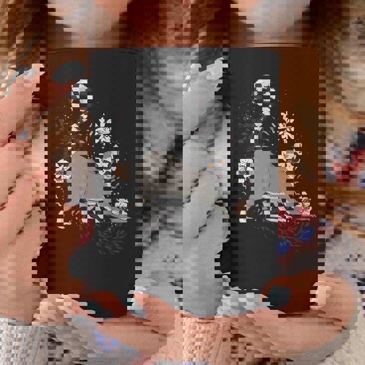 かわいい花 面白い動物キツネザル コーヒーマグ 面白い贈り物