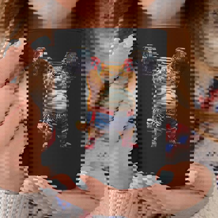 ギャグ ぽっちゃり猫 筋トレ ウエイトリフティング ジム 面白い グラフィック猫ミーム コーヒーマグ 面白い贈り物