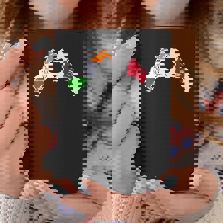 インド日本国旗 インド日本ハート コーヒーマグ 面白い贈り物