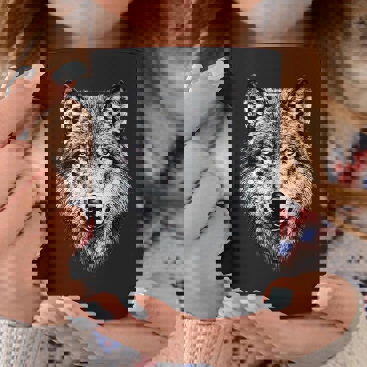 オオカミのモチーフ オオカミが大好き オオカミの群れ オオカミの犬 野生のオオカミ コーヒーマグ 面白い贈り物