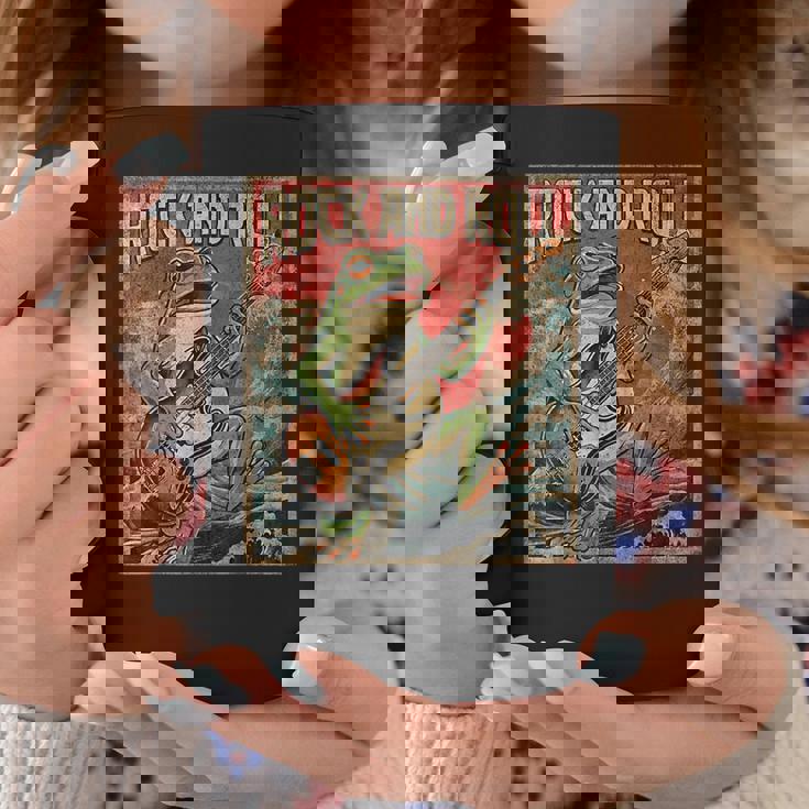 カエル 演奏 ベース ギター ロック オン ヴィンテージ ロック ギタリスト カエル コーヒーマグ 面白い贈り物