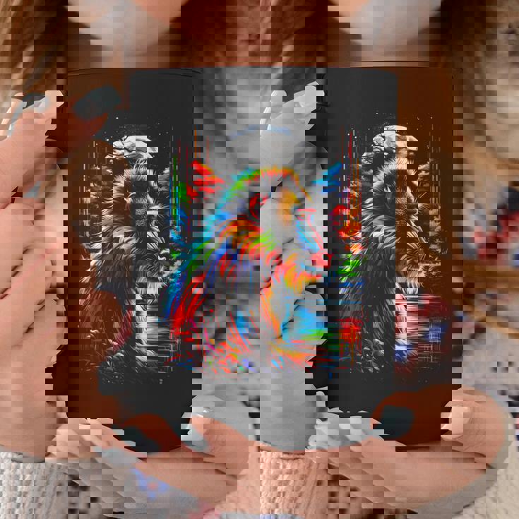 カラフル マンドリル 猿 精霊 動物 かっこいい イラスト アート コーヒーマグ 面白い贈り物