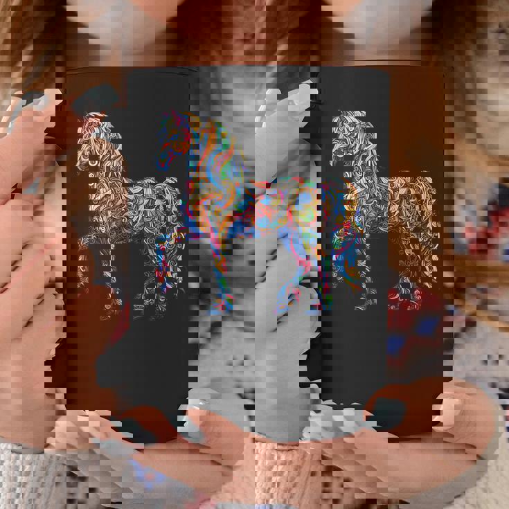 カラフルな抽象的な馬 コーヒーマグ 面白い贈り物