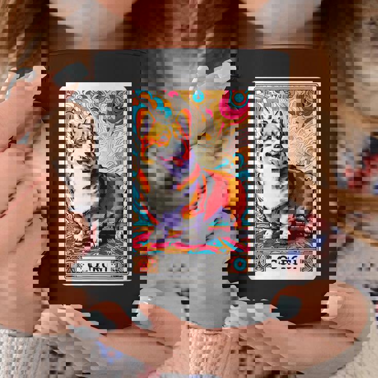 コーギー 面白いtシャツ 犬 タロット カード かわいい メンズ 子供 おもしろ 服 グッズ ネタ わんこ コーヒーマグ 面白い贈り物