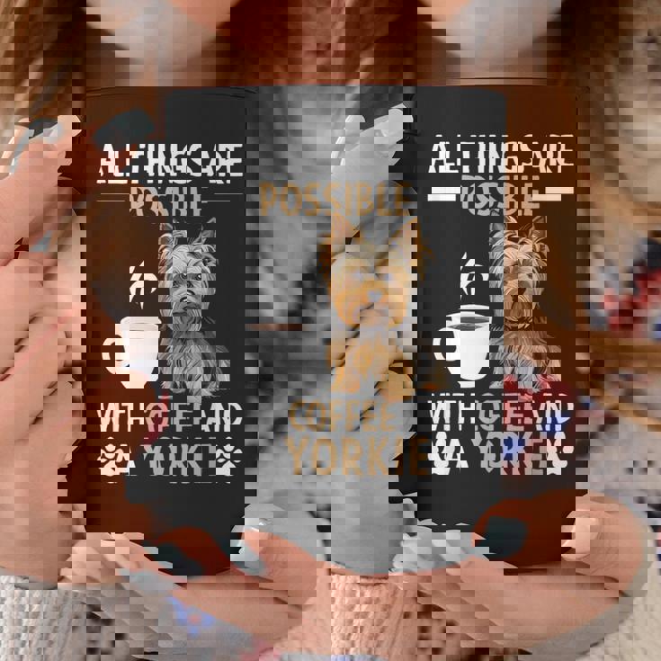 コーヒーとヨーキー ヨークシャー テリアでできるすべてのこと コーヒーマグ 面白い贈り物