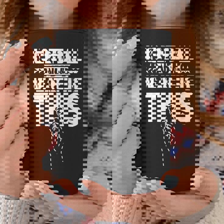 コーフボールと私、こんな感じです コーヒーマグ 面白い贈り物