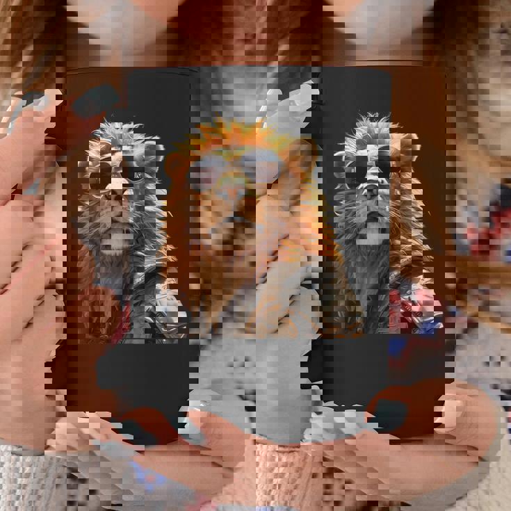 サングラスをかけたライオン 動物大好きライオン かわいいライオン コーヒーマグ 面白い贈り物