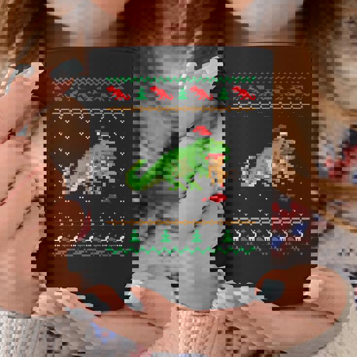 サンタ T-Rex 食べるトナカイ恐竜 アグリークリスマスセーター コーヒーマグ 面白い贈り物