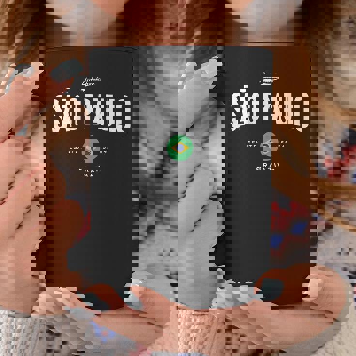 サンパウロ ブラジル ヴィンテージ サンパウロ ブラジル パウリスタ 長袖tシャツ コーヒーマグ 面白い贈り物