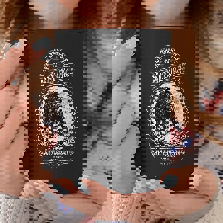 シエナの聖カタリナ 引用 クマの男らしい勇気 カトリック男性 コーヒーマグ 面白い贈り物