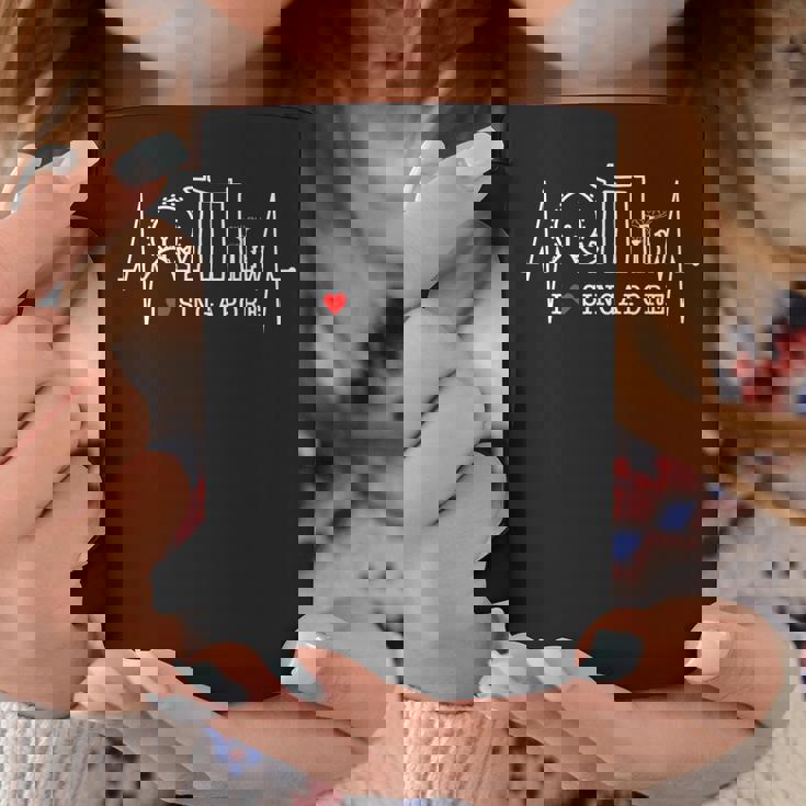 シンガポールのスカイラインハートビートアジアシンガプーラ I Loveingapore コーヒーマグ 面白い贈り物