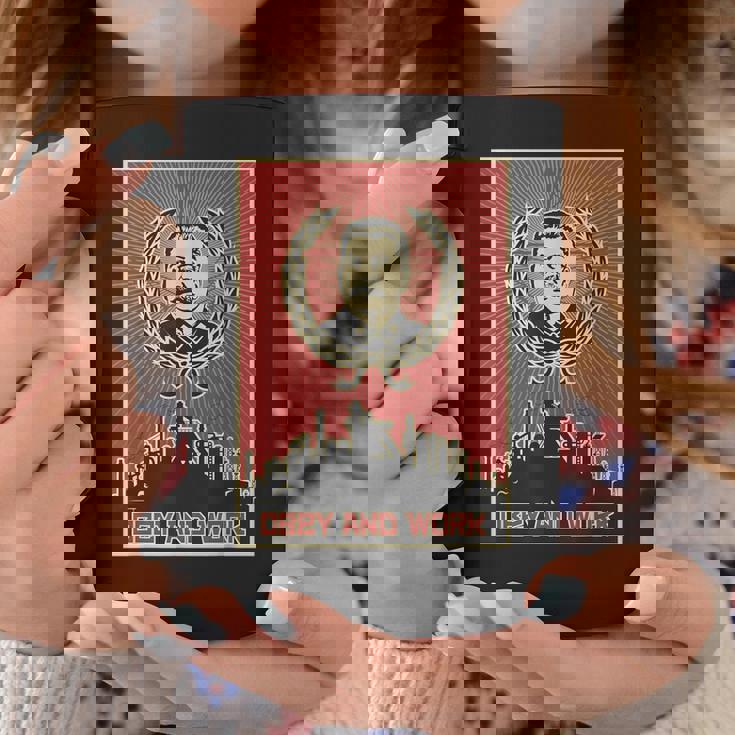 スターリンsovi8ヴィンテージプロパガンダに従い、働きます。 コーヒーマグ 面白い贈り物