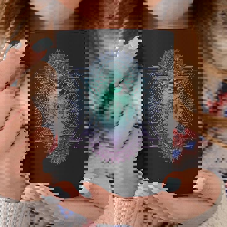 スピリチュアルと密教のマジカルサイケデリックマンダラ コーヒーマグ 面白い贈り物