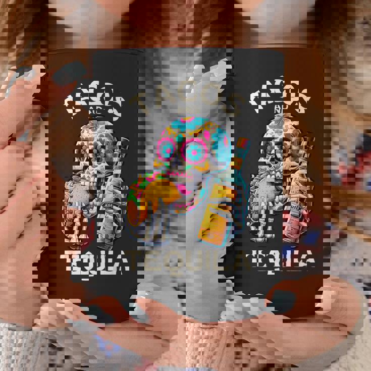 タコスとテキーラ キャンディスカル シンコ・デ・マヨ ロス・ムルトス コーヒーマグ 面白い贈り物