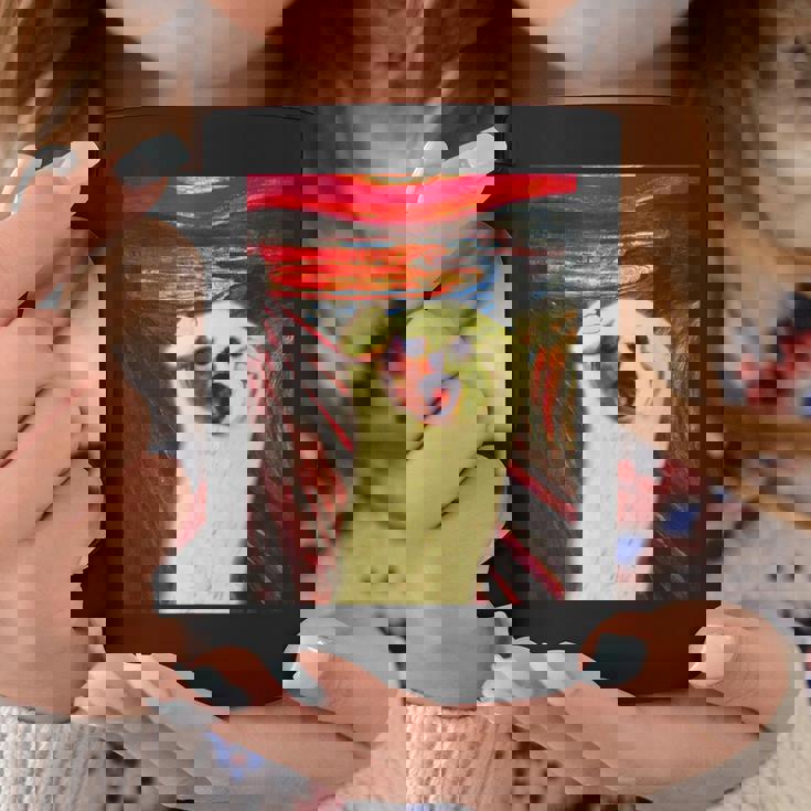 トイプードル 面白いtシャツ 犬 ムンクの叫び かわいい メンズ 子供 おもしろ 服 グッズ ネタ わんこ コーヒーマグ 面白い贈り物