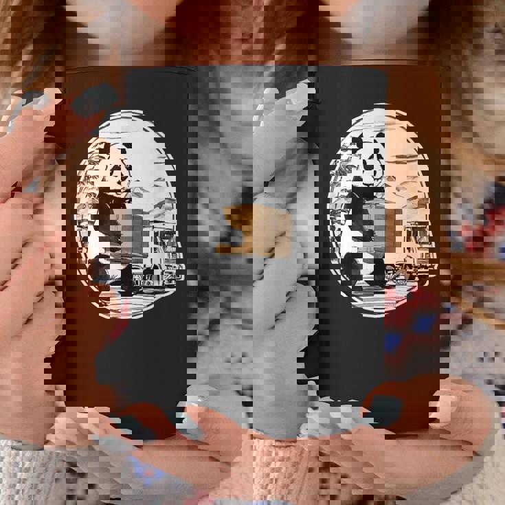 トラック運転手 パンダ 運送業 水墨画 和風 おもしろ 動物 コーヒーマグ 面白い贈り物