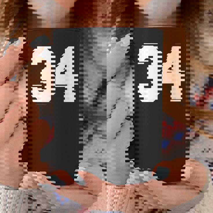 ナンバー34 スポーツジャージプレーヤー 34 ファン フロントプリント ヴァーシティ コーヒーマグ 面白い贈り物