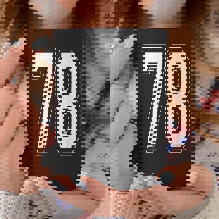 ナンバー78 バーシティスタイル ボールド スポーツ 誕生日 ジャージ コーヒーマグ 面白い贈り物