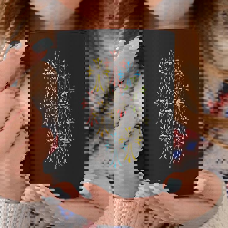 ハート ダイヤ クロス カラフル バリエーション 長袖tシャツ コーヒーマグ 面白い贈り物