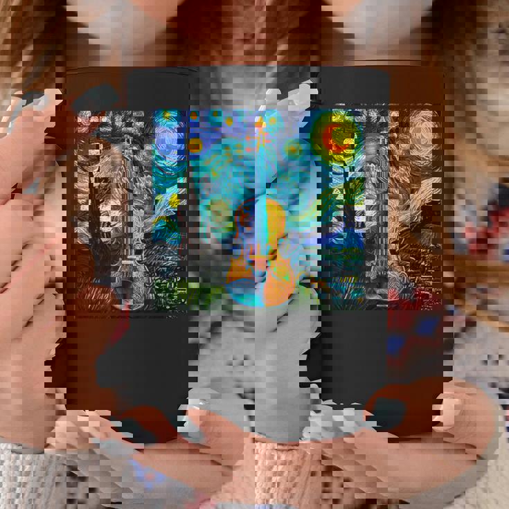 バイオリン 楽器 面白いtシャツ ゴッホ 星月夜 かわいい メンズ 子供 おもしろ 服 グッズ ネタ 音楽 コーヒーマグ 面白い贈り物