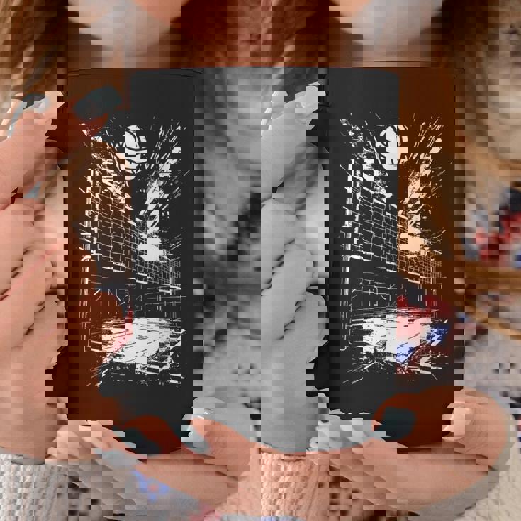 バレーボールのボールを描くバレーボーラー コーヒーマグ 面白い贈り物