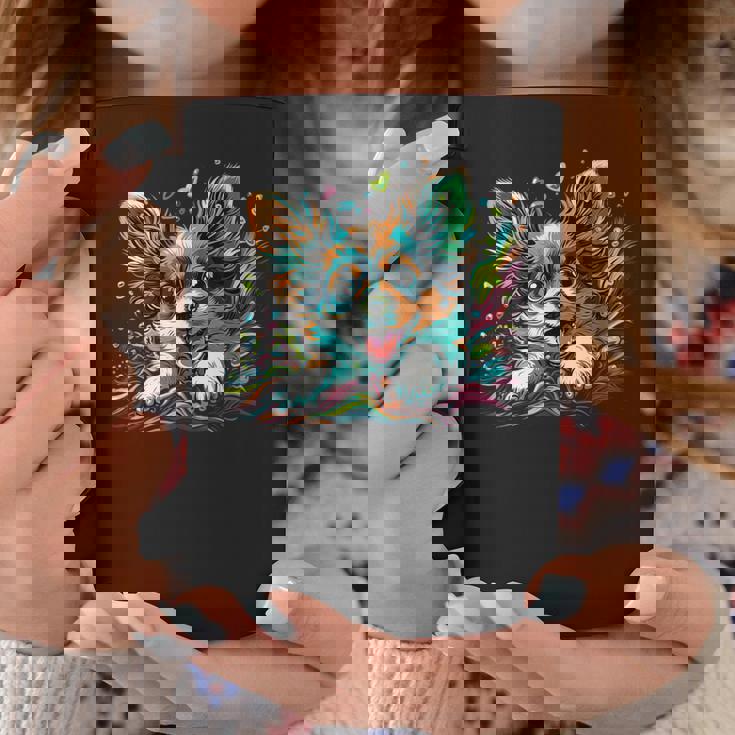 パピヨン犬の飼い主 パピヨン犬のアートワーク コーヒーマグ 面白い贈り物