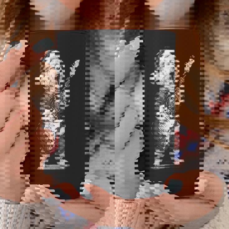 ビション・フリーゼ ギターを弾く クリスマス 犬好き コーヒーマグ 面白い贈り物